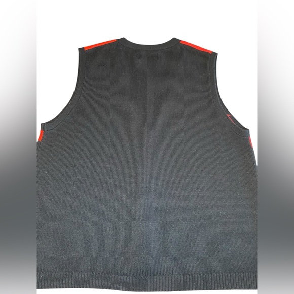 Vintage Chandler Hill Button Up Sweater Vest Argyle Women’s Size L Black Red Tan - Picture 5 of 7